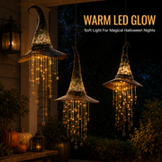🎃Halloween Lighted Witch Hat Wind Chime, Glowing Hanging Chime Decoration, Spooky LED Witch Hat Ornament for Yard, Window & Party Decor