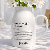 Sourdough Baker Definition Yeast Whisperer And Bread Architect - Personalized Ceramic Flower Vase - BAKE051_CEV