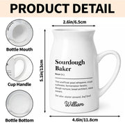 Sourdough Baker Definition Yeast Whisperer And Bread Architect - Personalized Ceramic Flower Vase - BAKE051_CEV