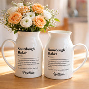 Sourdough Baker Definition Yeast Whisperer And Bread Architect - Personalized Ceramic Flower Vase - BAKE051_CEV
