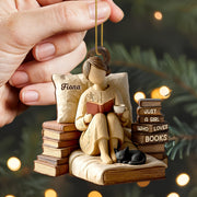 Just A Girl Who Loves Books - Personalized Custom Wood Ornament, Custom Shaped - BLV021_WDO
