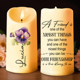 True Blessings Of Friendship And Pansy Flower Design - Personalized Custom LED Candle - BST015_LECA