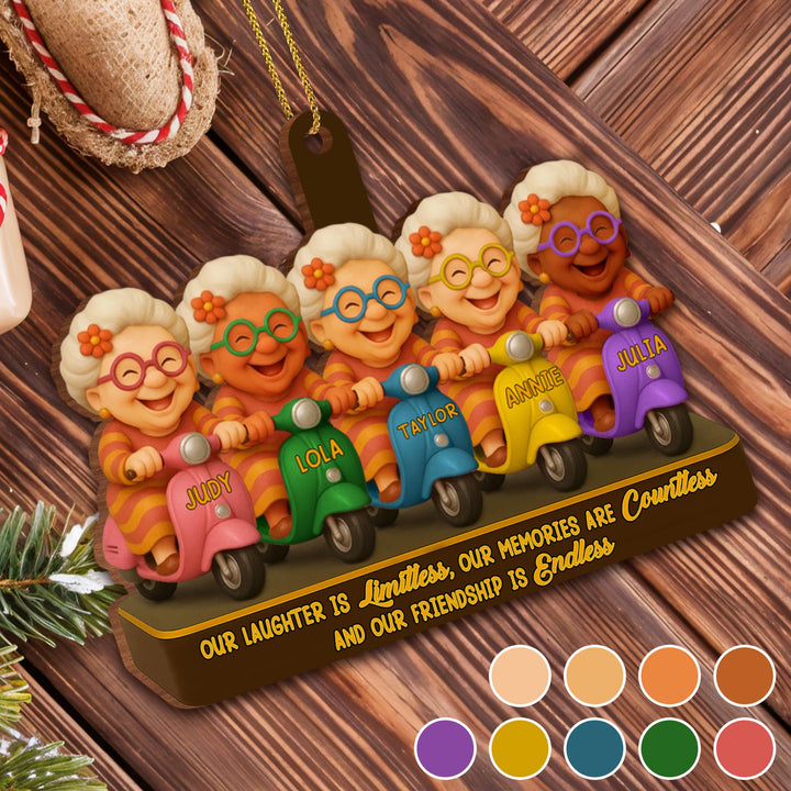 Our Laughter Is Limitless, Memories And Friendship - Personalized Custom Wood Ornament, Custom Shaped - BST339_WDO