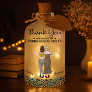Thank You For Being My Unbiological Sister Best Friends With Leopard Print - Personalized Short Bottle Light - BST468_SBOLI