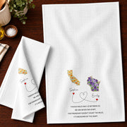 Though Miles May Lie Between Us Friendship Measured By Heart Floral State - Personalized Kitchen Towel - BST748_TOWL