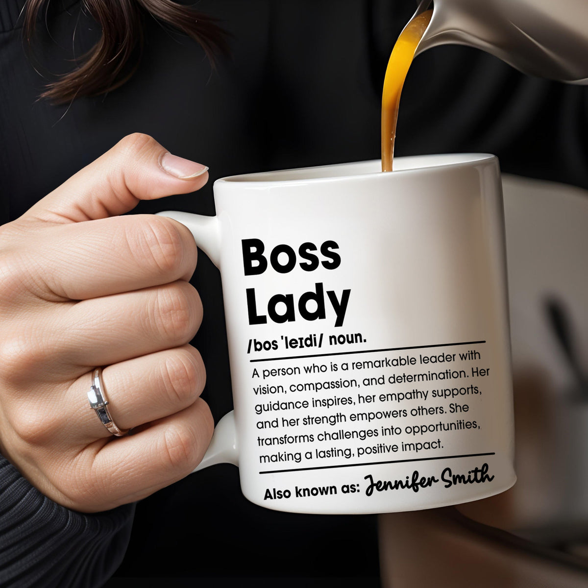 Boss Lady Remarkable Leader Coffee Mug - Personalized Custom Coffee Mug - COL045_MG
