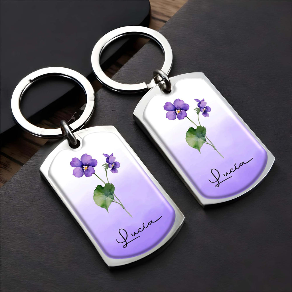 Bloom Where You Are Planted Floral Design - Personalized Custom Keychain - CP001_KCH