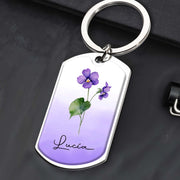 Bloom Where You Are Planted Floral Design - Personalized Custom Keychain - CP001_KCH