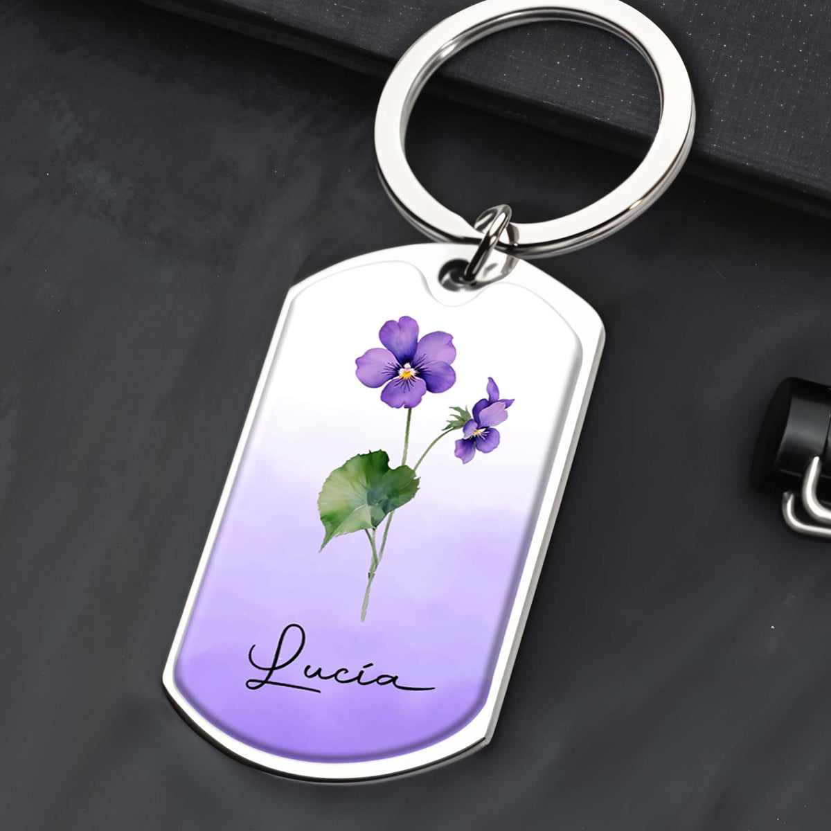 Bloom Where You Are Planted Floral Design - Personalized Custom Keychain - CP001_KCH
