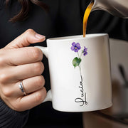 Celebrate Everyday Moments Violet Flowers Touch - Personalized Custom Coffee Mug - CPL020_MG
