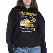 Cruising Into Our Anniversary, Cruise Ship and Rings - Personalized Custom Unisex T-shirt, Hoodie - CPL1283_BBAS