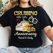 Cruising Into Our Anniversary, Cruise Ship and Rings - Personalized Custom Unisex T-shirt, Hoodie - CPL1283_BBAS