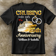 Cruising Into Our Anniversary, Cruise Ship and Rings - Personalized Custom Unisex T-shirt, Hoodie - CPL1283_BBAS