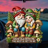 Grow Old With Me, The Best Is Yet To Be Gnome Ornament - Personalized Custom Wood Ornament, Car Hanging Ornament - CPL176_WCA