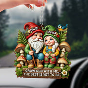 Grow Old With Me, The Best Is Yet To Be Gnome Ornament - Personalized Custom Wood Ornament, Car Hanging Ornament - CPL176_WCA