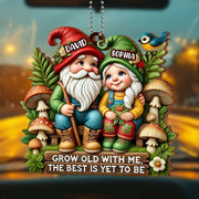 Grow Old With Me, The Best Is Yet To Be Gnome Ornament - Personalized Custom Wood Ornament, Car Hanging Ornament - CPL176_WCA