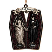 Til Death Do Us Part Skeleton Couple Coffin Ornament - Personalized Custom Wood Ornament, Custom Shaped - CPL1827_WDO