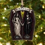 Til Death Do Us Part Skeleton Couple Coffin Ornament - Personalized Custom Wood Ornament, Custom Shaped - CPL1827_WDO