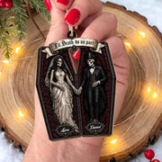 Til Death Do Us Part Skeleton Couple Coffin Ornament - Personalized Custom Wood Ornament, Custom Shaped - CPL1827_WDO
