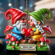 Growing Old Together, True Love Gnome Ornament - Personalized Custom Wood Ornament, Car Hanging Ornament - CPL187_WCA