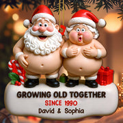 Growing Old Together Santa And Mrs. Claus Ornament - Personalized Custom Wood Ornament, Custom Shaped - CPL771_WDO
