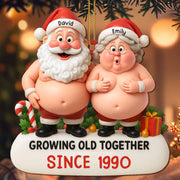 Growing Old Together, Santa And Mrs. Claus Ornament - Personalized Custom Wood Ornament, Custom Shaped - CPL798_WDO