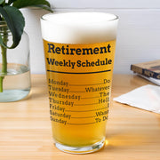 Retirement Weekly Schedule, Monday Do Tuesday Whatever - Personalized Custom Beer Glass - DAD075_BRG