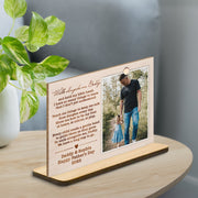 Walk alongside me, Daddy, Father Walking With Daughter - Personalized Custom 2-Layer Wood Plaque With Flat Base - DAD110_WPLA