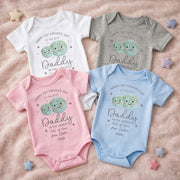 Happy 1st Father's Day To The Best Daddy In The World Earth And Stars - Personalized Custom Baby Onesie - DAD315_ONES