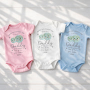 Happy 1st Father's Day To The Best Daddy In The World Earth And Stars - Personalized Custom Baby Onesie - DAD315_ONES