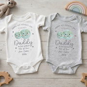 Happy 1st Father's Day To The Best Daddy In The World Earth And Stars - Personalized Custom Baby Onesie - DAD315_ONES
