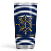 Captain Happy Ours Nautical Ship Wheel And Anchor - Personalized Custom Stainless Steel Tumbler 20oz - DAD850_USTUM