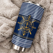 Captain Happy Ours Nautical Ship Wheel And Anchor - Personalized Custom Stainless Steel Tumbler 20oz - DAD850_USTUM