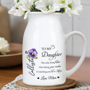 To My Daughter Watching You Be A Mom With Flowers - Personalized Ceramic Flower Vase - DAU079_CEV