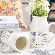To My Daughter Watching You Be A Mom With Flowers - Personalized Ceramic Flower Vase - DAU079_CEV