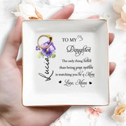 To My Daughter, Watching You Be A Mom, Pansy Flower Design - Personalized Custom Jewelry Dish - DAU079_SCRD