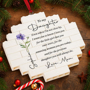 To My Daughter Birth Month Flower Circle Puzzle Ornament - Personalized Custom Circle Puzzle Ornament - DAU403_CBO