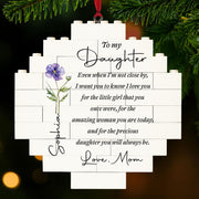 To My Daughter Birth Month Flower Circle Puzzle Ornament - Personalized Custom Circle Puzzle Ornament - DAU403_CBO