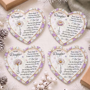 To My Daughter Even When I Am Not Close By Flower Butterfly - Personalized Custom Ceramic Ornament With Heart Shape - DAU576_HCE