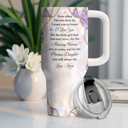 To My Daughter Even When I Am Not Close By Purple Flower - Personalized 40oz Tumbler With Straw - DAU576_TBS
