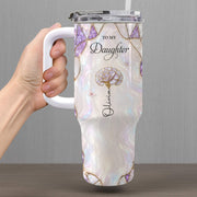 To My Daughter Even When I Am Not Close By Purple Flower - Personalized 40oz Tumbler With Straw - DAU576_TBS