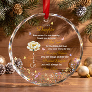 To My Daughter I Love You Precious Daughter With Birth Month Flower - Personalized Custom Circle Glass Ornament - DAU612_CGOR