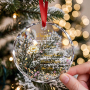 To My Daughter I Love You Precious Daughter With Birth Month Flower - Personalized Custom Circle Glass Ornament - DAU612_CGOR