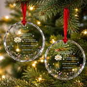 To My Daughter I Love You Precious Daughter With Birth Month Flower - Personalized Custom Circle Glass Ornament - DAU612_CGOR