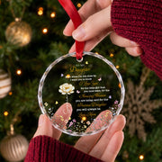 To My Daughter I Love You Precious Daughter With Birth Month Flower - Personalized Custom Circle Glass Ornament - DAU612_CGOR