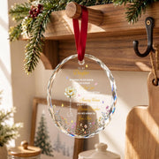 To My Daughter I Love You Precious Daughter With Birth Month Flower - Personalized Custom Circle Glass Ornament - DAU612_CGOR