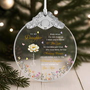 To My Daughter Amazing Woman Precious Daughter Birth Month Flower - Personalized Glass Ornament With Silver Cap - DAU612_GOSICA