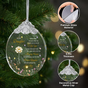 To My Daughter Amazing Woman Precious Daughter Birth Month Flower - Personalized Glass Ornament With Silver Cap - DAU612_GOSICA