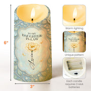 To My Daughter-In-Law, Thank You For Loving My Son, Flower Design - Personalized Custom LED Candle - DILA012_LECA