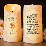 To My Daughter-In-Law Thank You For Loving My Son - Personalized Custom LED Candle - DILA022_LECA